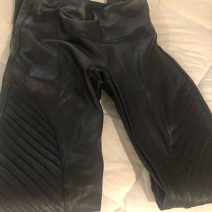 Spanx size S moto faux leather leggings